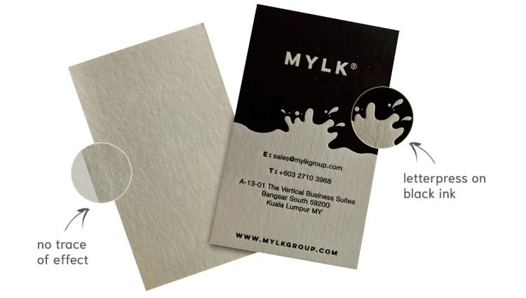 finishing - letterpress name card