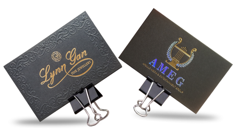 material - posh black name card