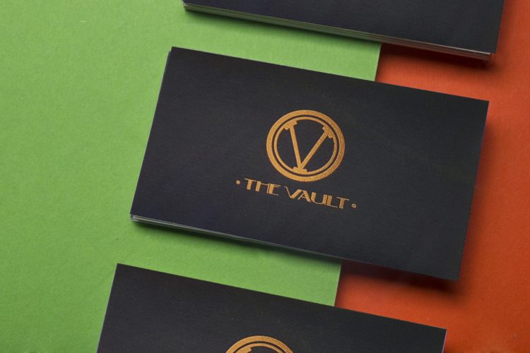 posh black name card