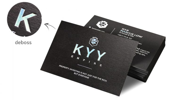 finishing - deboss name card