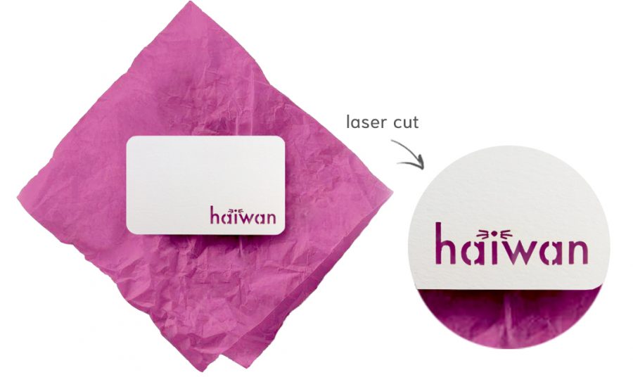 finishing - laser cut name card