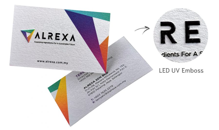 finishing - led uv emboss name card